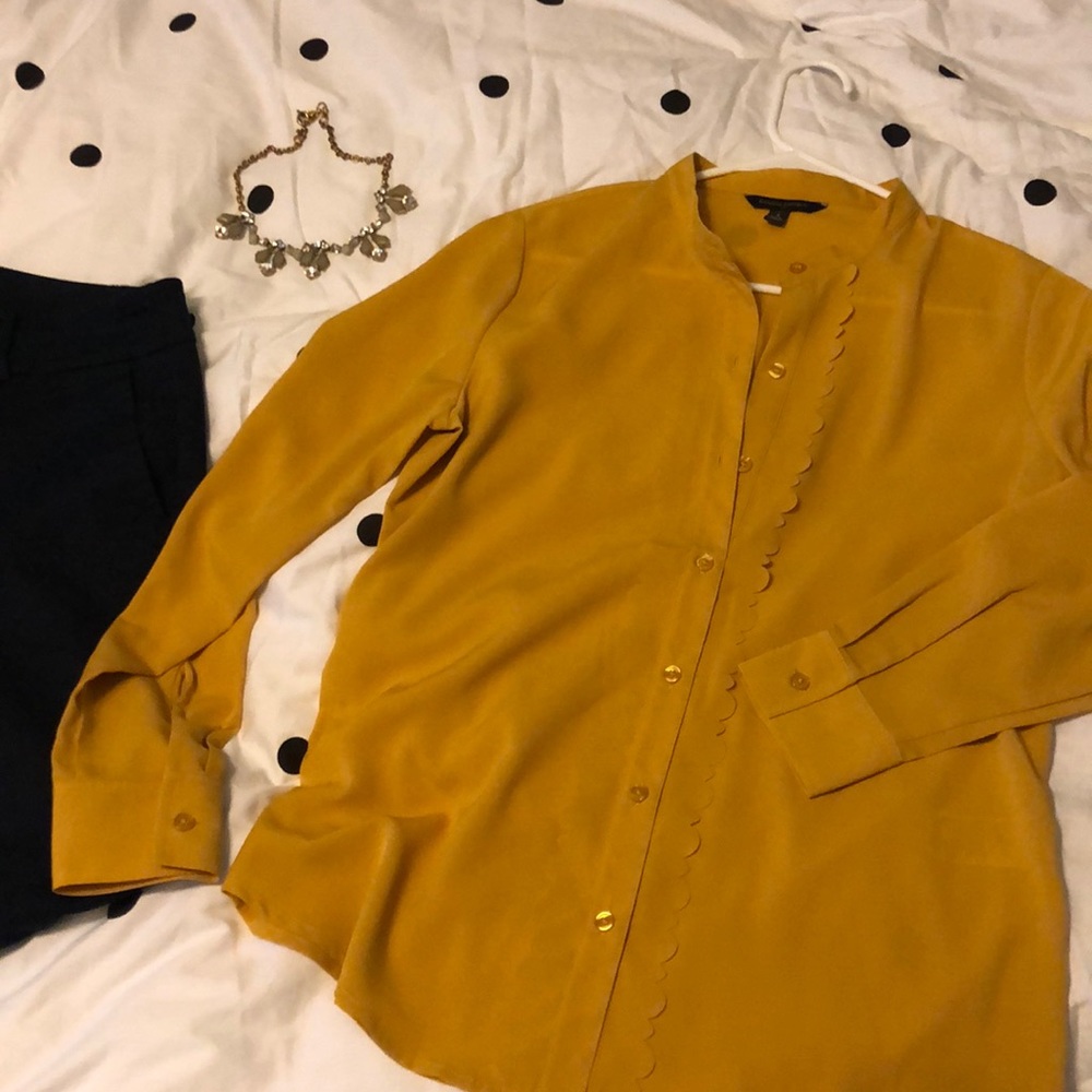 Banana Republic Mustard Yellow Top NWOT